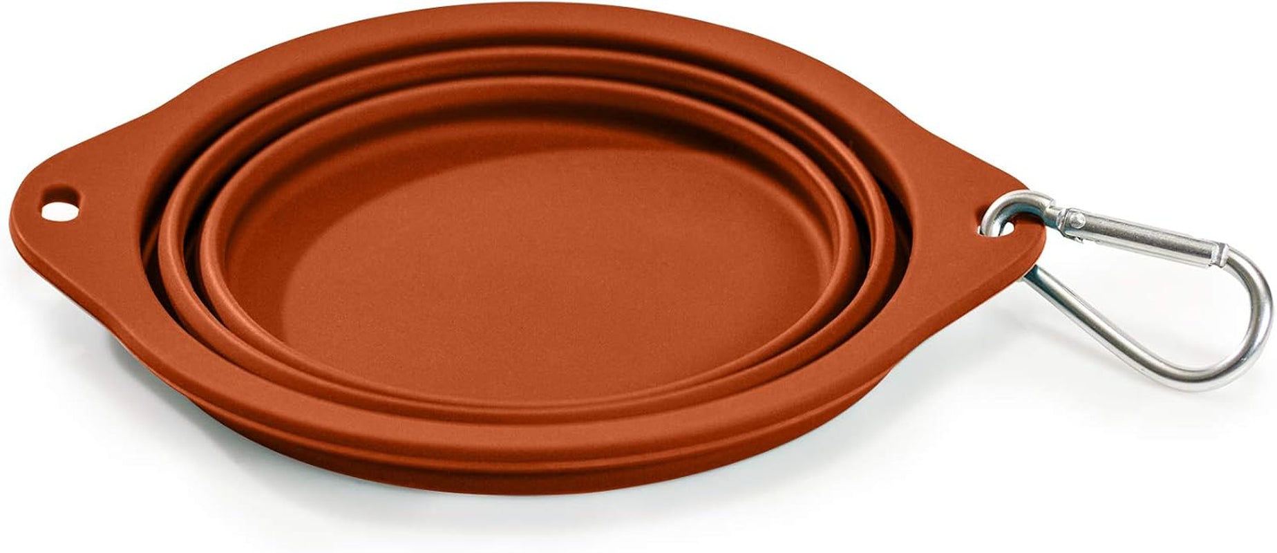 Barkbowl (800Ml) - Collapsible Dog Bowl (Burnt Orange) Premium Quality, Platinum-Cured Food Grade Silicone, No Plastic Rim, Food Safe, Large Travel Bowl
